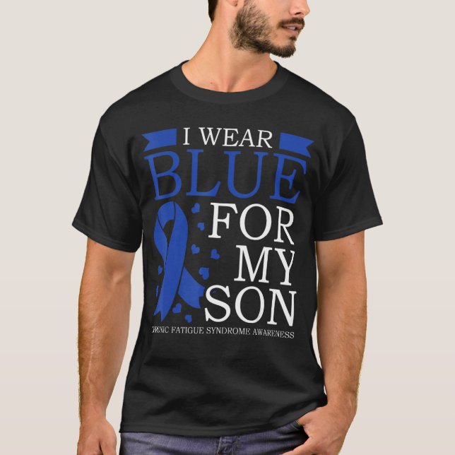 Camiseta Usé Azul Para Mi Hijo Y El Síndrome De Fatiga Crón (Anverso)