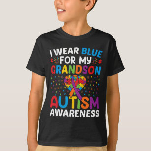 Camiseta Usé Azul Para Mi Nieto Autismo Conciencia Mamá D