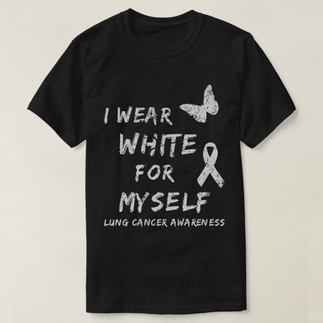 Camiseta Usé Blanco Para Mi Cinta De Concienciación Sobre E (Diseño del anverso)