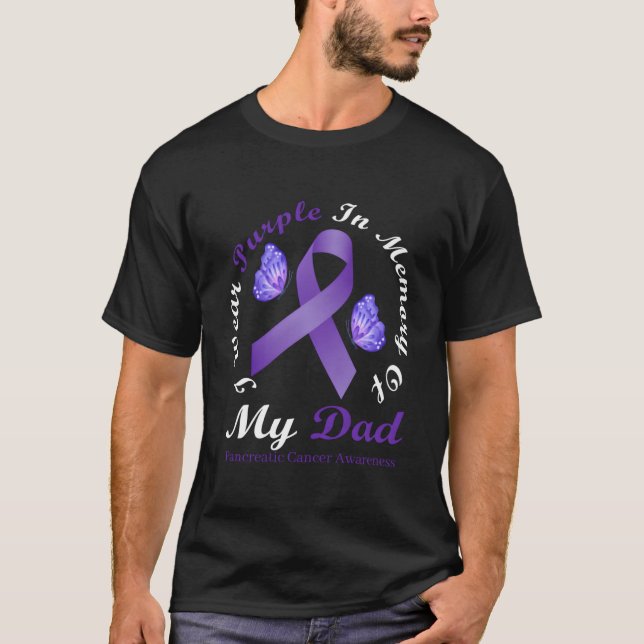 Camiseta Usé Morado En Memoria De Mi Papá Cance Pancreático (Anverso)