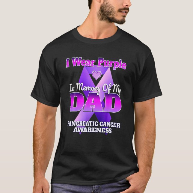 Camiseta Usé Morado En Memoria De Mi Papá Cance Pancreático (Anverso)