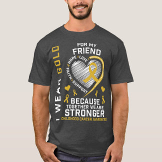 Camiseta Usé Oro Para Mi Awarene Del Cáncer Infantil De Mi 