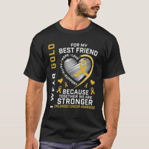 Camiseta Usé Oro Para Mi Mejor Amigo Del Cáncer Infantil