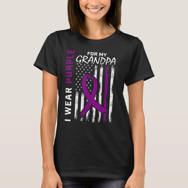 Camiseta Usé Púrpura Para Mi Abuelo Epilepsia Conciencia NO (Anverso)