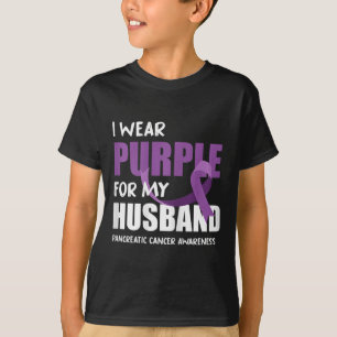 Camiseta Usé Púrpura Para Mi Esposo Cáncer Pancreático Awa