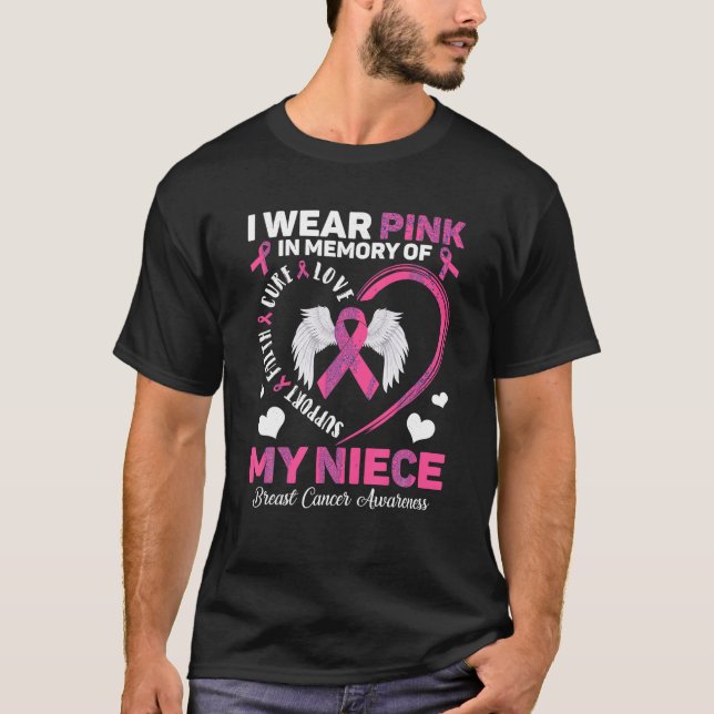 Camiseta Usé Rosa En Memoria De Mi Niña Y Cáncer De Mama (Anverso)