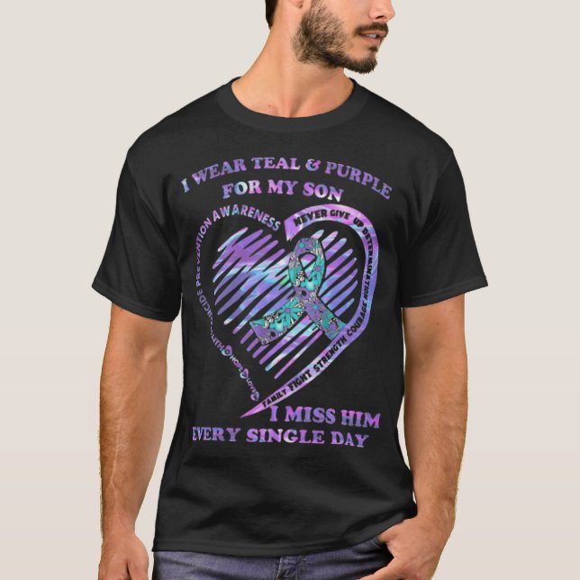 Camiseta Usé VERDE AZULADO Y PURPLE POR MI HIJO (Anverso)