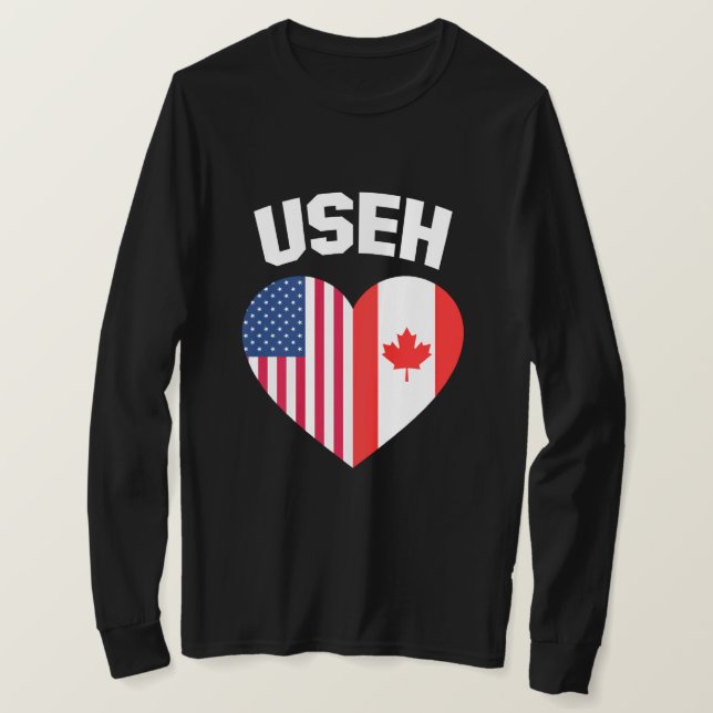 Camiseta USEH América Bandera de Canadá Canadiense gracioso (Anverso del diseño)