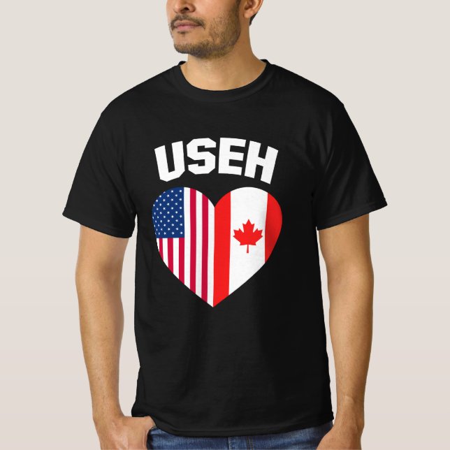 Camiseta USEH América Bandera de Canadá Canadiense gracioso (Anverso)