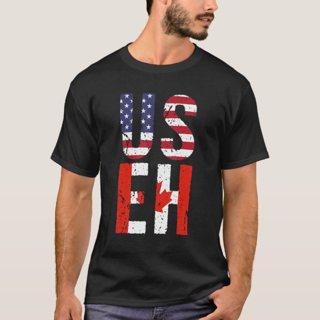 Camiseta Useh America Bandera del Día de Canadá American Pr (Anverso)