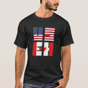 Camiseta USEH Bandera USA Bandera Canadiense Amistad Regalo