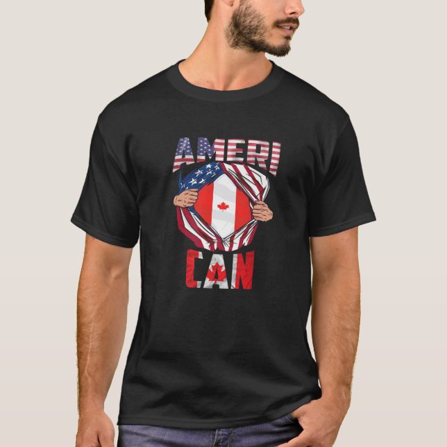 Camiseta USEH CDN Maple Leaf Media Canadiense Media Fl Esta (Anverso)