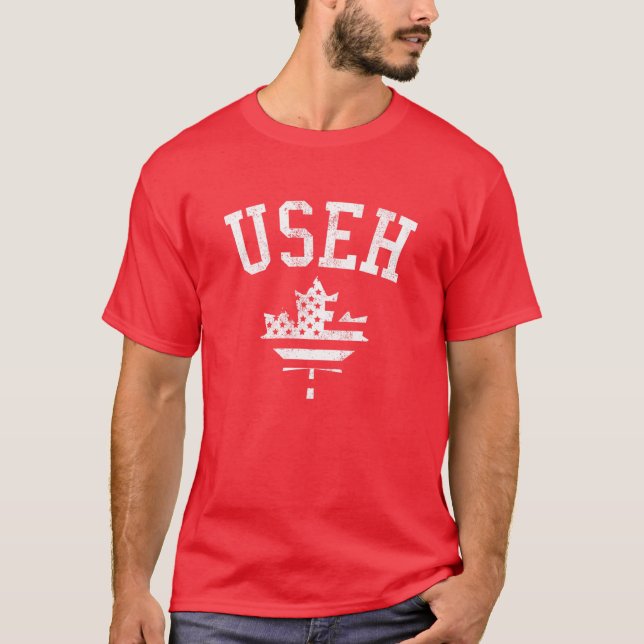 Camiseta USEH Funny canadiense Eh Bandera canadiense nortea (Anverso)