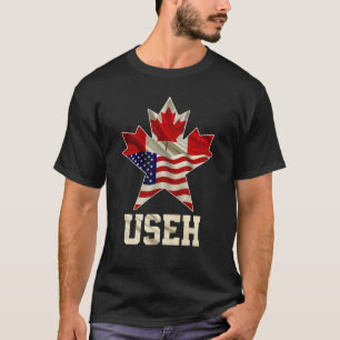 Camiseta Useh Maple Leaf Bandera Canadiense Estadounidense