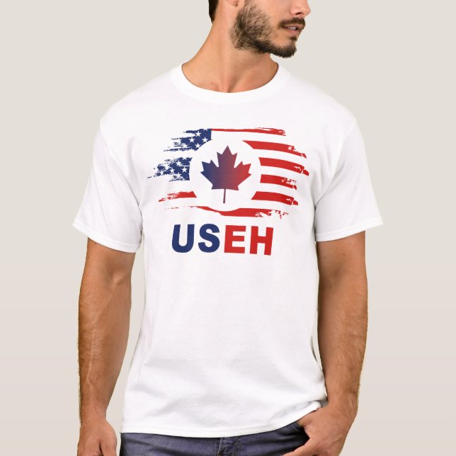 Camiseta USEH Mitad Canadá América Canadá Bandera de Estado (Anverso)