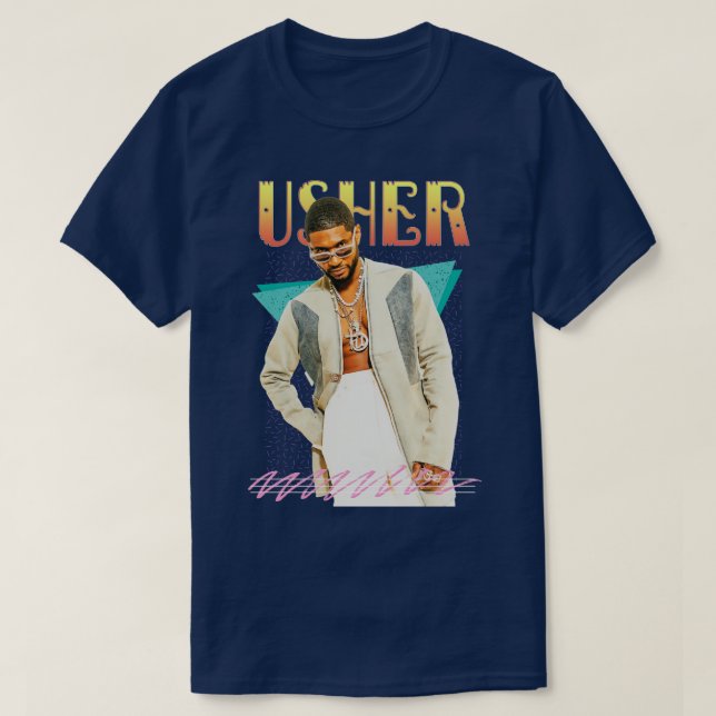 Camiseta Usher Retro Aesthetic Fan Art Mug (Diseño del anverso)