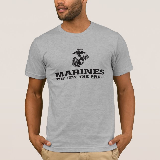 Camiseta USMC "Los pocos, el orgulloso" logo negro apilado (Anverso)