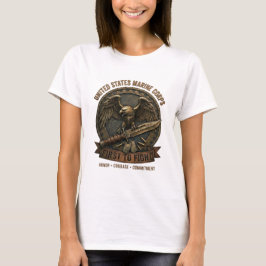Camiseta USMC Primera en Luchar Águila y Cuchillo de Combat