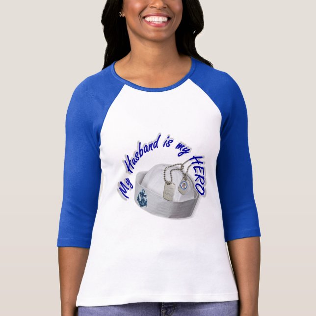 Camiseta "USNAVYFANMERCH", "marido/héroe (Anverso)