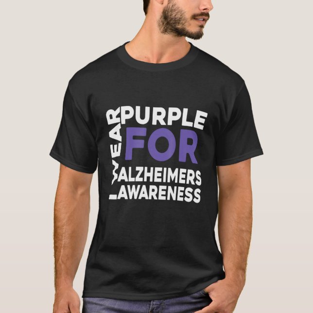 Camiseta Uso Alzheimers Púrpura Conciencia Guerrero Apoyo (Anverso)