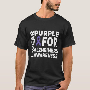 Camiseta Uso Alzheimers Púrpura Conciencia Guerrero Apoyo