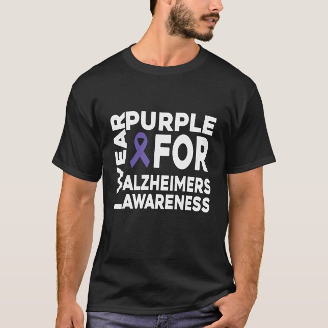 Camiseta Uso Alzheimers Púrpura Conciencia Guerrero Apoyo (Anverso)
