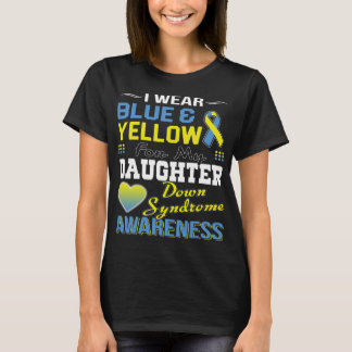 Camiseta uso amarillo azul para la hija del síndrome de Dow