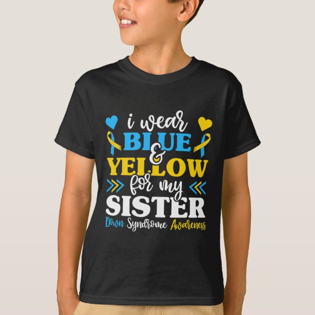 Camiseta Uso Amarillo Azul Para Mi Hermana Con Síndrome De  (Anverso)