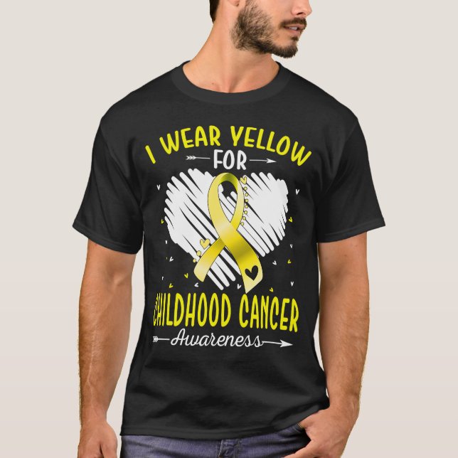 Camiseta Uso Amarillo Para Concienciación Sobre El CÁNCER E (Anverso)