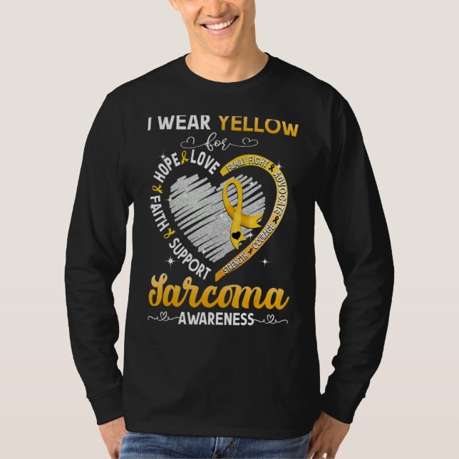 Camiseta Uso Amarillo Para Concienciar Sobre Sarcoma (Anverso)