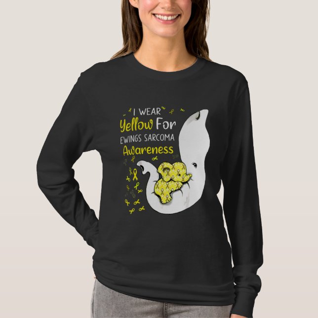 Camiseta Uso Amarillo Para Ewings Sarcoma Awareness Elephan (Anverso)