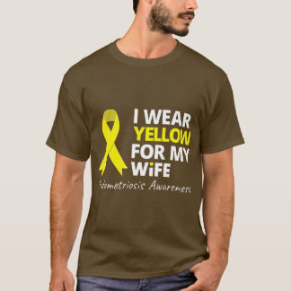 Camiseta Uso Amarillo Para Mi Esposa Cinta De Endometriosis