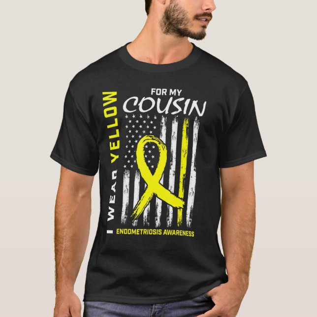 Camiseta Uso Amarillo Para Mi Primo Endometriosis Awarenes (Anverso)