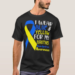 Camiseta Uso Amarillo Y Azul Para El Síndrome De Brother Do