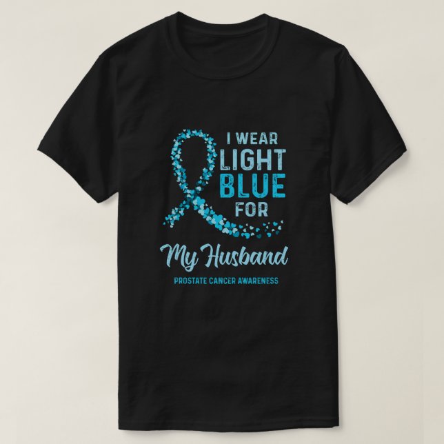 Camiseta Uso Azul Claro Para El Cáncer De Próstata De Mi Ma (Diseño del anverso)