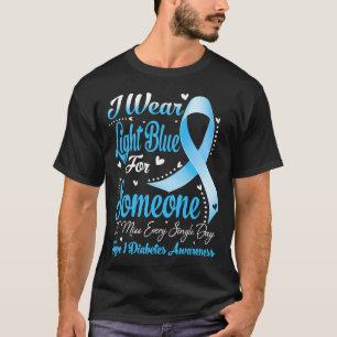 Camiseta Uso Azul Claro Para La Conciencia De La DiABETES T