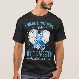Camiseta Uso Azul Claro Para La Conciencia De La DiABETES T