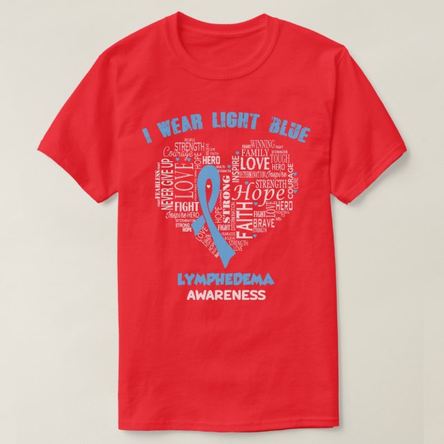 Camiseta Uso Azul Claro Para La Conciencia De La Linfhedema (Diseño del anverso)
