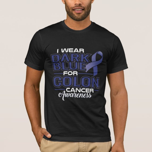 CAMISETA USO AZUL OSCURO PARA LA CONCIENCIA SOBRE EL CÁNCER (Anverso)