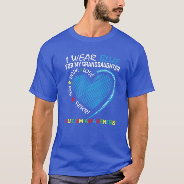 Camiseta Uso Azul Para Concienciar Sobre El Autismo De Mi N (Anverso)