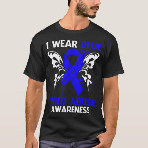 Camiseta Uso Azul Para Concienciar Sobre El Maltrato Infant
