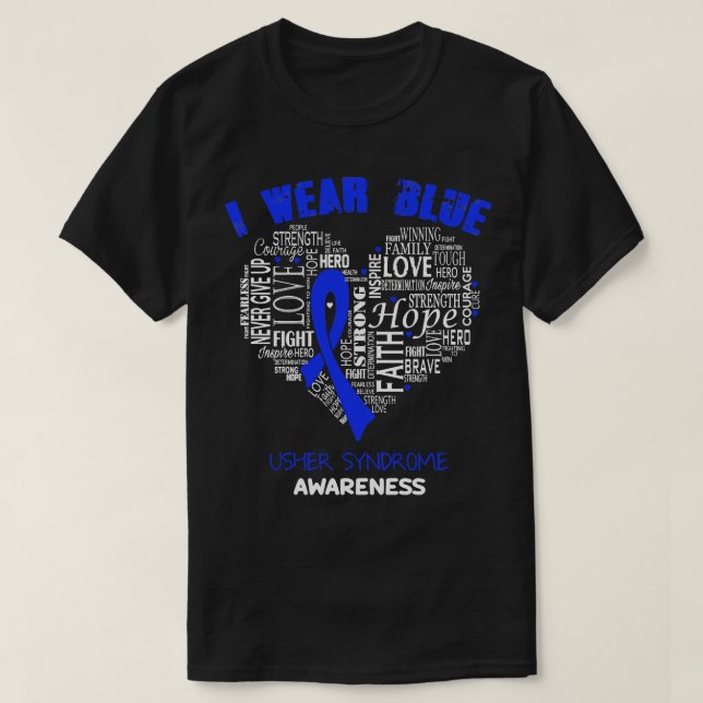Camiseta Uso Azul Para Concienciar Sobre El Síndrome De Ush (Diseño del anverso)
