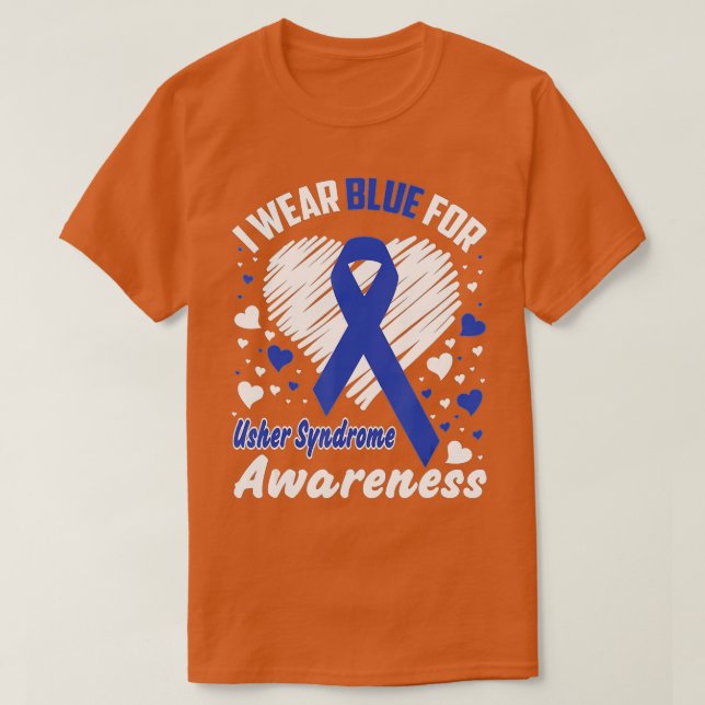 Camiseta Uso Azul Para Concienciar Sobre El Síndrome De Ush (Diseño del anverso)
