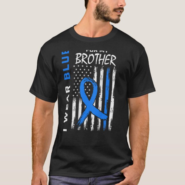 Camiseta Uso Azul Para Hermano Bandera De Sensibilización S (Anverso)