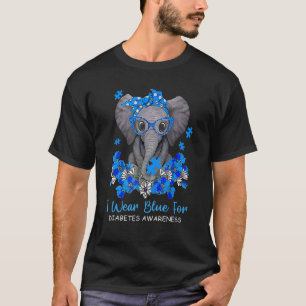 Camiseta Uso Azul Para La Diabetes Concienciación Elefante