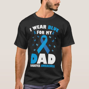 Camiseta Uso Azul Para La Diabetes De Papá Conciencia De La