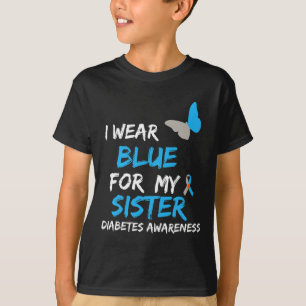 Camiseta Uso Azul Para Mi Hermana Diabetes Sensibilización 