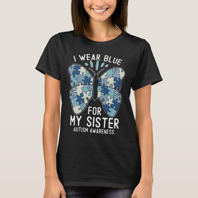 Camiseta Uso Azul Para Mi Hermana Hermano De Concienciación (Anverso)