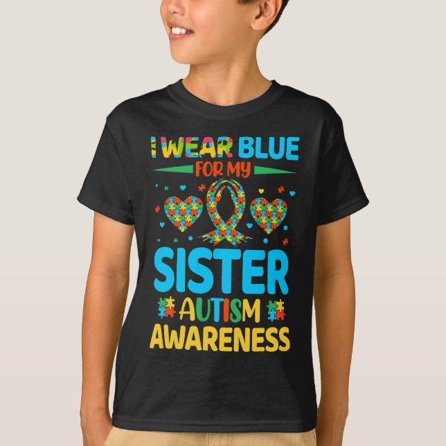 Camiseta Uso Azul Para Mi Hermana Hermano De Concienciación (Anverso)