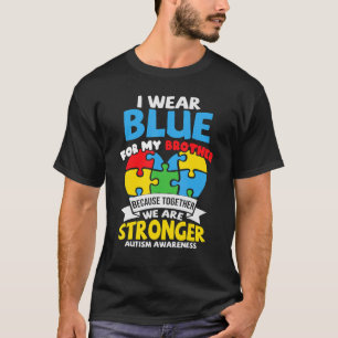 Camiseta Uso Azul Para Mi Hermano Autismo Sensibilización A